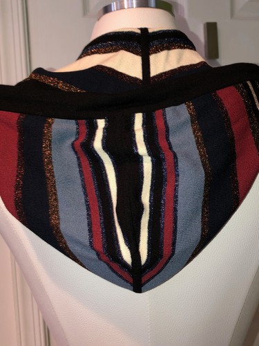 NEW Veronica Beard Lupe Hoodie Dickey Navy Multi metallic striped sizes 00-14 - Picture 10 of 13