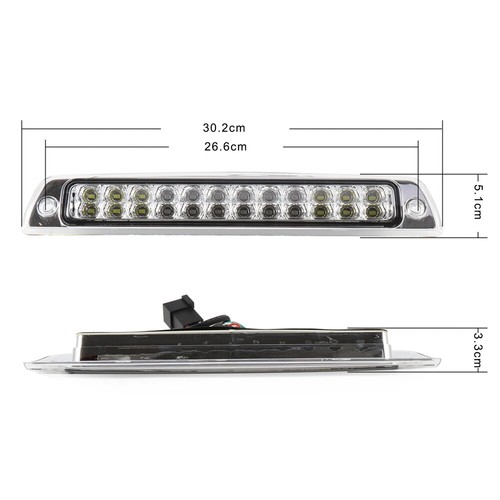 LED Third 3rd Brake Light For 1994-01 Dodge Ram 1500 Chrome Housing Clear Lens - Picture 8 of 12