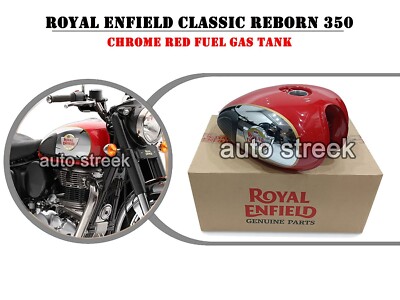 Original Royal Enfield Classic Reborn 350 Benzintank in Chromrot