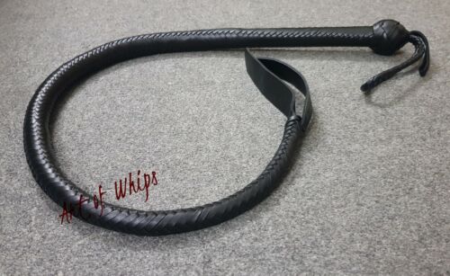4 Fuß lang 24 Zöpfe Top Maserung Leder Flogger & Stierpeitsche schwarze Peitsche Erwachsene Geschenk - Bild 3 von 7