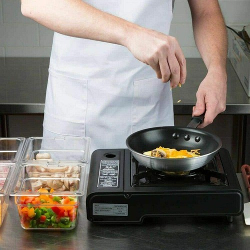 Estufa portátil para camping cocina de gas quemador único butano barbacoa bolsa de transporte exterior - Imagen 4 de 19