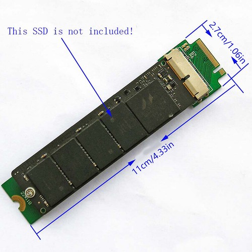 Pour MacBook Air Pro 12 + 16 broches SSD à M.2 Key M (NGFF) PCI - Edaptor - Photo 3/11