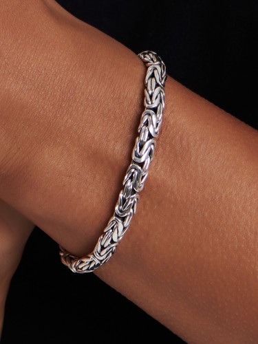 DEVATA Bali Sterling Silver Borobudur 7mm Chain Bracelet BYK5257 XL/8.5" - Picture 9 of 13