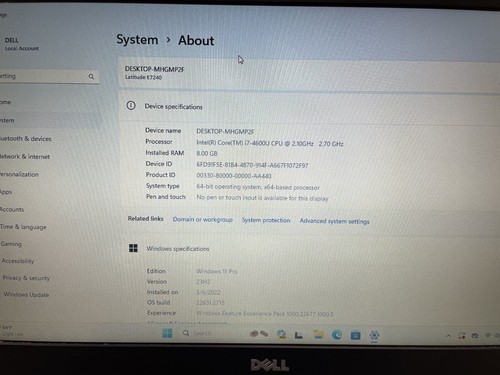 Cámara web Dell Latitude E7240 256 GB SSD Win 11 i7-4600u 2,70 GHz 8 GB RAM HDMI - Imagen 6 de 6
