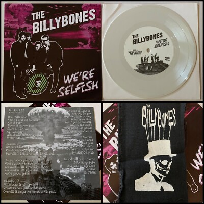THE BILLYBONES We're Selfish 7  White Vinyl /100 +Patch-Skull Control U.S. Bombs