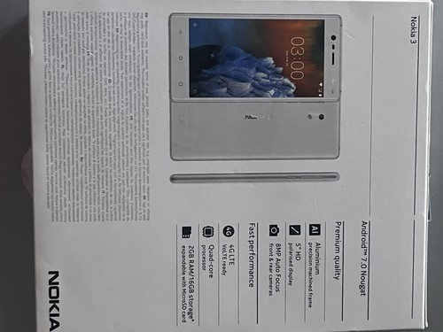 Nokia 3 TA-1032 4G LTE 16GB Dual SIM Silver White Slightly Used. Unlocked - Afbeelding 9 van 9