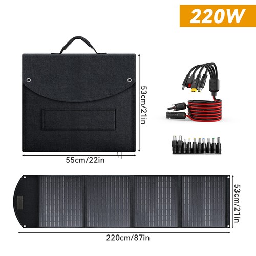 160W 220W 400W Foldable Portable Solar Panel Kit for Power Station Home RV Camp - Picture 31 of 36