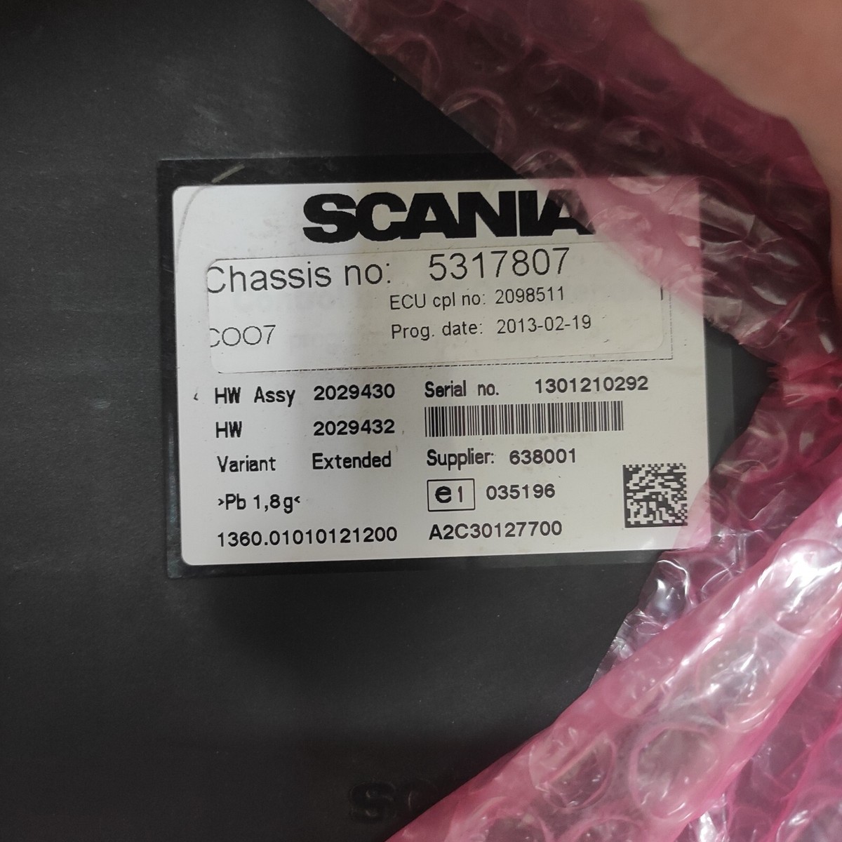 Coo7 ECU Computer Scania Basic Automat Extended Manual 2309733  