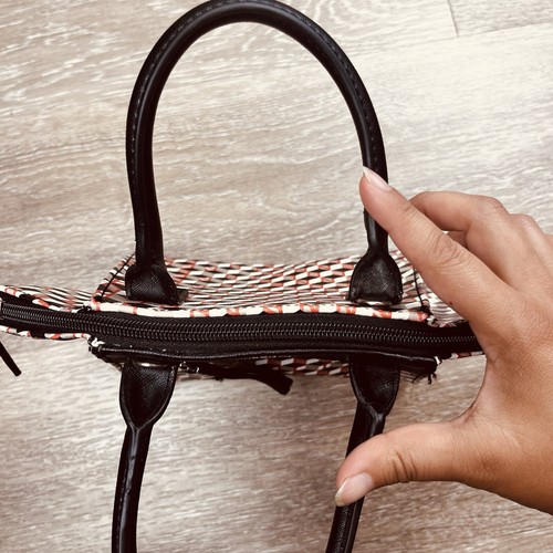 Kenneth Cole Mini Satchel black red white classic no strap - Picture 8 of 16