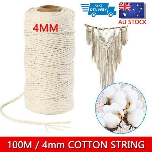 3mm/4mm Natural Cotton Twisted Cord Craft Macrame Artisan Rope Weaving Wire AU - Picture 17 of 37