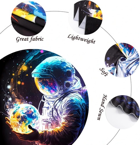 Blacklight Posters Astronaut Tapestry for Bedroom, Black - Picture 14 of 37