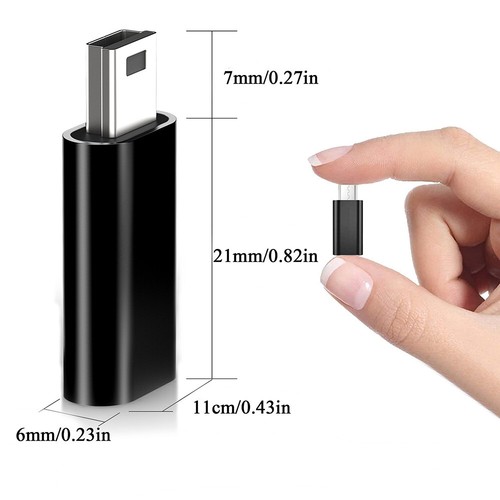Adaptador Cargador Sincronización de Datos Cable Convertidor Mini USB Macho Hembra a OTG Tipo-C - Imagen 4 de 13