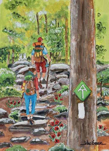 Wandern auf dem Appalachenpfad Kunstdruck weiße Flamme AT durch Wanderer Wanderung Wanddeko - Bild 2 von 2