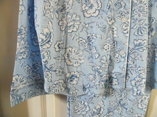 KAREN NEUBURGER PAJAMAS BLUE FLORAL TOP LONG SLEEVES & LONG PANTS XL - Picture 8 of 12