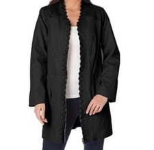 Women's Outerwear Winter Genuine Leather Jacket Black Laser Cut Coat Plus Xl1x2x