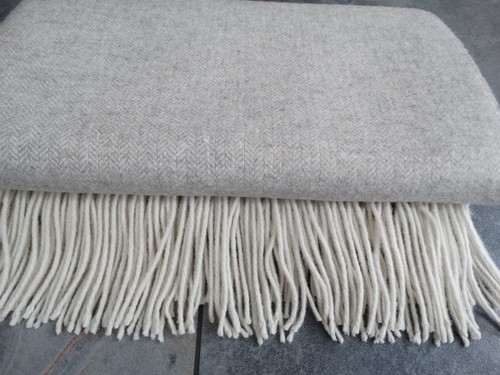 Kaschmir Wolldecke Decke 140x200 Kuscheldecke Wohndecke Luxus Helllgrau - Bild 2 von 8