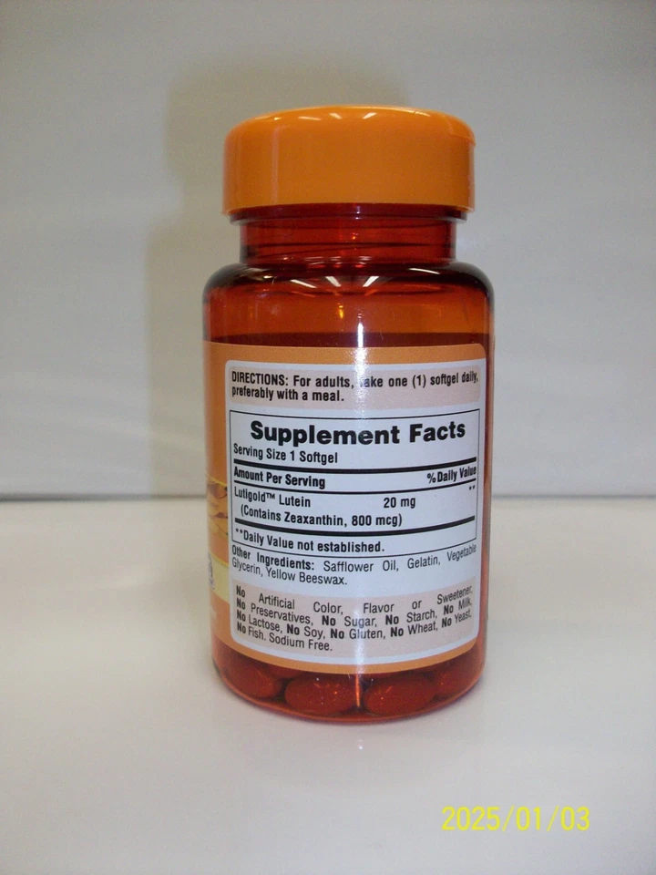 Lutein 20 mg with Zeaxanthin 120 Softgels Supports Eye Health - Image 2 of 3