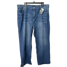 C. O. Z. Y. WOmens Plus Size 3XL Blue Jeans Distressed 38" Waist 27" Inseam