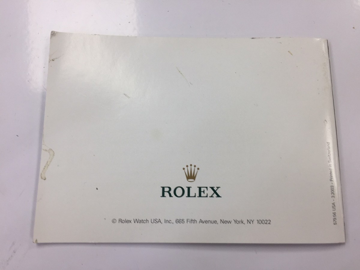 Rolex Vintage / Retro 2003 Your Oyster Manual Booklet English | eBay