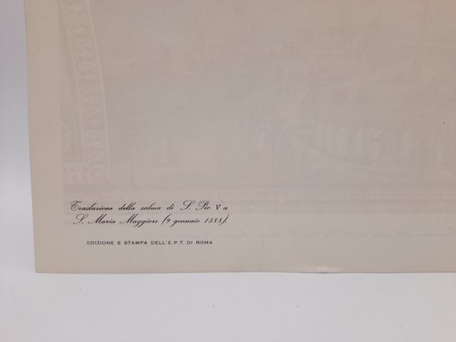 Traslazione della salma di S. Pio V - Biblioteca Vaticana stampa riproduzione - Picture 2 of 2