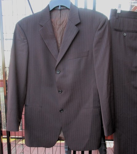 HUGO BOSS 2-Piece Suit Jacket Pants 38R Einstein Sigma USA Brown Wool 3btn 31x32 - Picture 10 of 24
