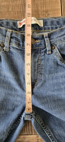 Levis 511 Boy Jeans 12 Evans Blue Denim Medium Wash Stretch Slim Fit 26x27 - Picture 8 of 9