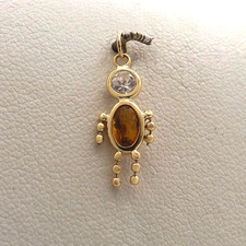 14k Gold November Birthstone cz Little Boy Charm Pendant New