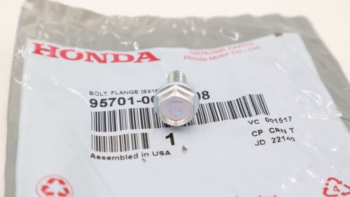 NEW OEM HONDA FLANGE BOLT (6X16) 95701-06016-08 HD17 | eBay