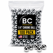 100 Pack 1/4" Inch Chrome Bearing Ball G25 AISI 52100 - BC Precision