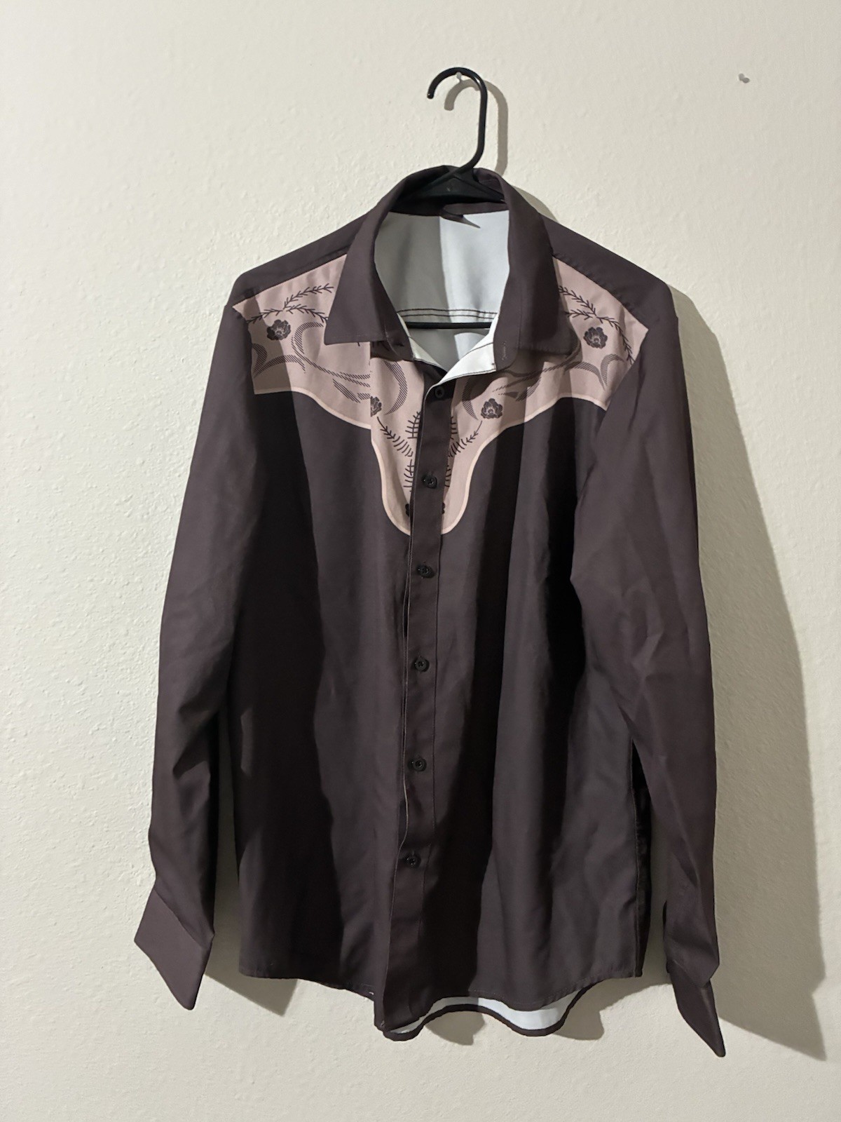 Manfinity Men’s Medium Brown Button Down Cowboy S… - image 1