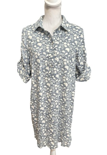 FAHERTY Sz Md Linen Penny Dress In Indigo Echo Floral NWT - Picture 2 of 6