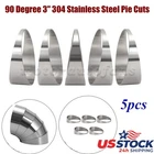 5 Piece 90 Degree 3"inch 304 Stainless Steel Pie Cuts - Laser Cut and Deburred