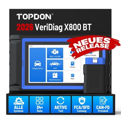 TOPDON VeriDiag X800BT Profi OBD2 Diagnosegerät Bluetooth Alle Systeme Deutsch