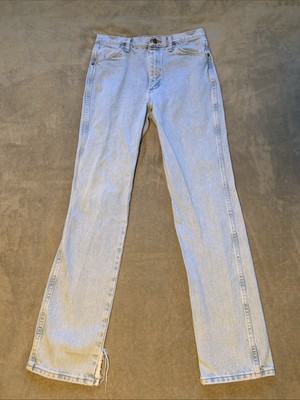 Wrangler Cowboy Cut Jeans Men 31x34 Blue Light Wash Slim Fit Denim 936GBH