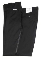  160 Jos A Bank Black Tuxedo Pants Formal Tailored Fit Unhemmed Men's Size 48