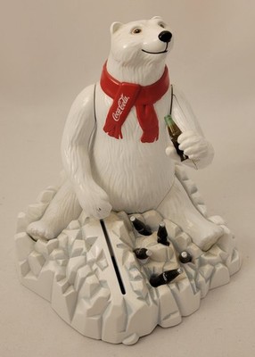 1995 Ertl Collectibles Coca-Cola Polar Bear Mechanical Coin Bank - Original Box