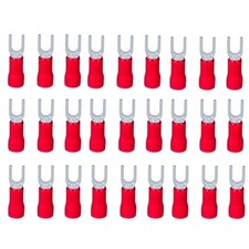 50-1000pcs Insulated Crimp 16-22AWG Wire Connectors Fork Spade Terminals 4 Stud