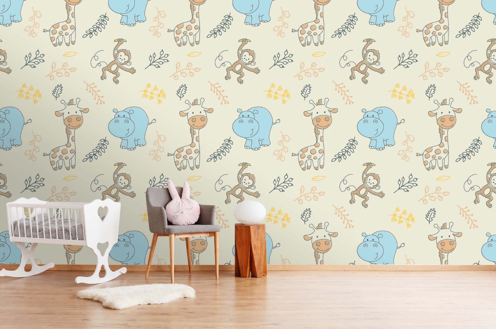 3D Hand-drawn Animal Pattern Wall Murals Wallpaper Murals Wall Sticker