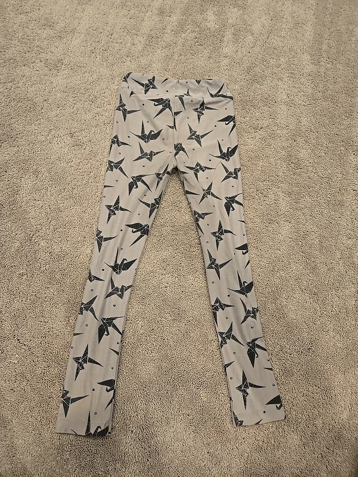 Niños Niñas LuLaRoe Leggings Gris Con Cisnes Oragami Negros Talla L/XL Foto 4 de 4