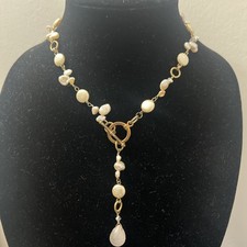 Baroque Women Freshwater Pearl Necklace Pendant Chain Collar Jewelry Party