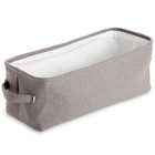 Gray Jute Fabric Storage Bin Basket Container Organizer Rectangular 16"x6"x5.25"