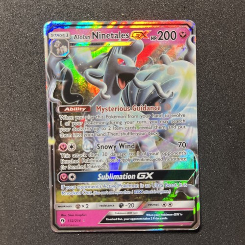 Alolan Ninetales GX 132/214 SM Lost Thunder Holo Ultra Rare ENG 2018 LP