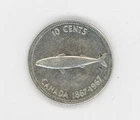 1967 Canadian Centennial Dime 10¢ Queen Elizabeth II/Fish   ***FREE SHIP***