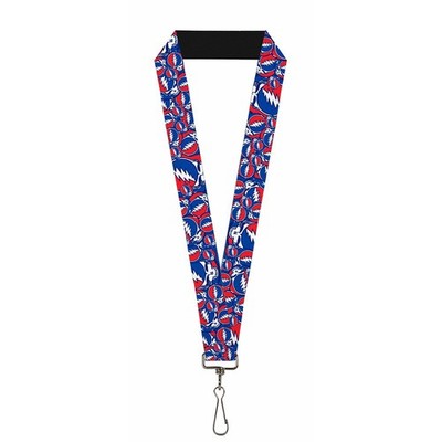 Buckle Down Lanyard 1.0 inch Steal Your Face Stacked Red White Blue ID