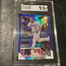 2023 Topps Update Season Highlights Blue Foil /999 Max Muncy Checklist SGC 9.5