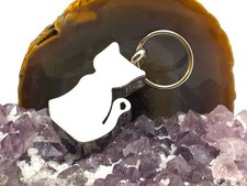 Keyring Urn .5" Key Chain Cat Cremation Pendant Ashes Silver Kitty Memorial GIft