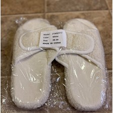 White Faux Shearling Open Toe Slide Slippers EU 38-39 US 7.5-8 Cozy Sherpa