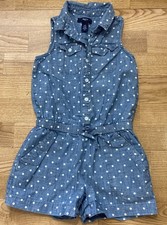 Girl's Gap Denim Polka Dot Romper Size 4-5 EUC