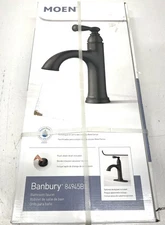 Moen Banbury Single Handle Single Hole Bathroom Faucet Matte Black