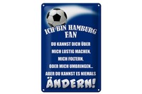 Schild Blech 20X30Cm - Made In Germany - Spruch Ich Bin Hamburg Fan Fussball Met